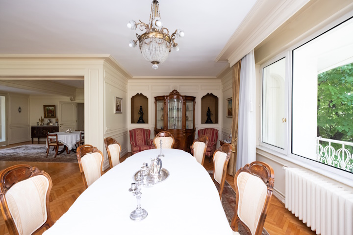 Formal dining area of the villa