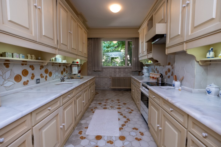 Upper level service kitchen of the villa